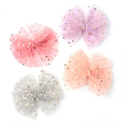 Picture of CLIPS SEQUINS NET BOW 6CM